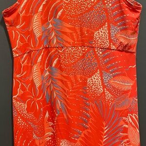 Columbia Blue and Orange Sheath Dress Sleeveless Resort Wear